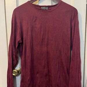 Men’s Small Burgundy Long Sleeve Tshirt by Sure Preloved Fashion PollyCotton Mix